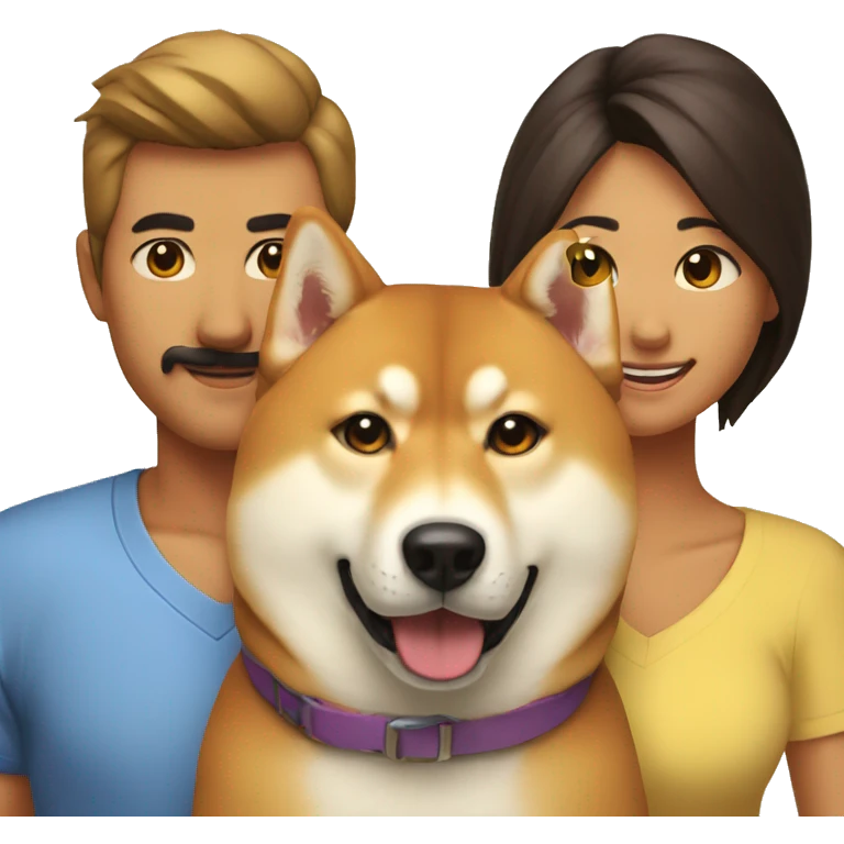 father-mother-daughter-and-son-shibainu-dog emoji