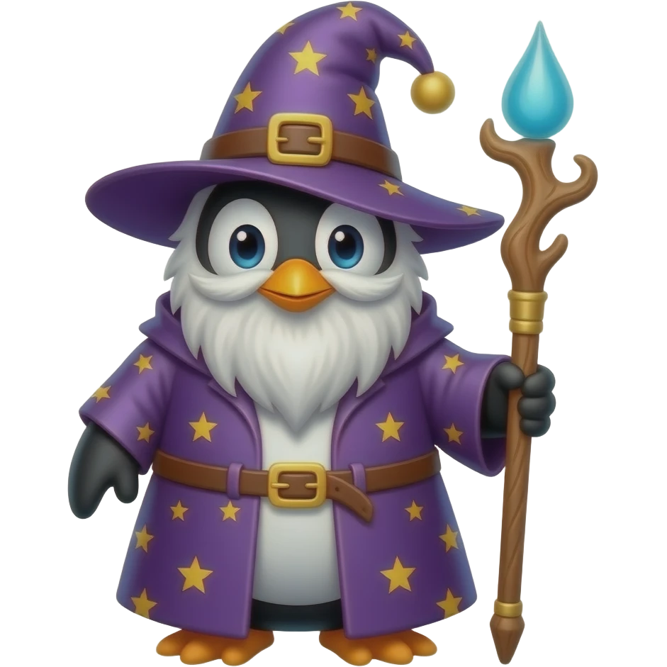 Penguin Wizard emoji