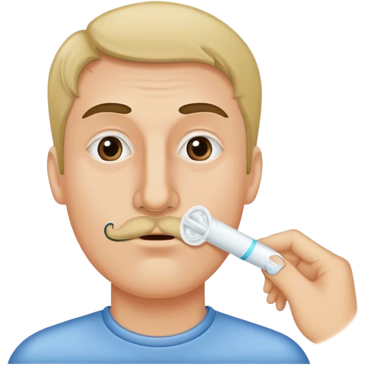 A man with a tampon up his nose emoji