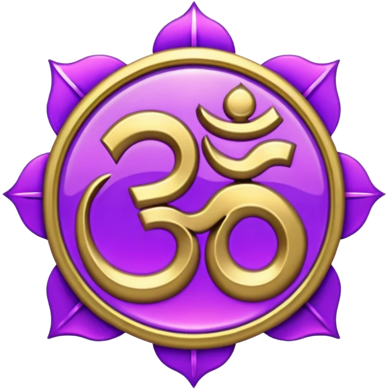 om symbol bright purple emoji