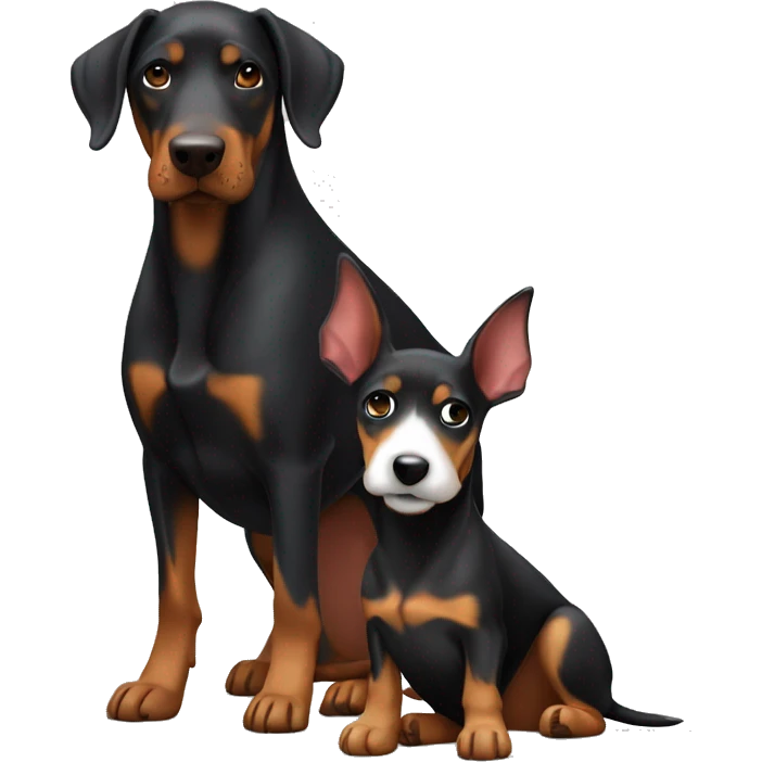 Doberman with Jack Russell emoji