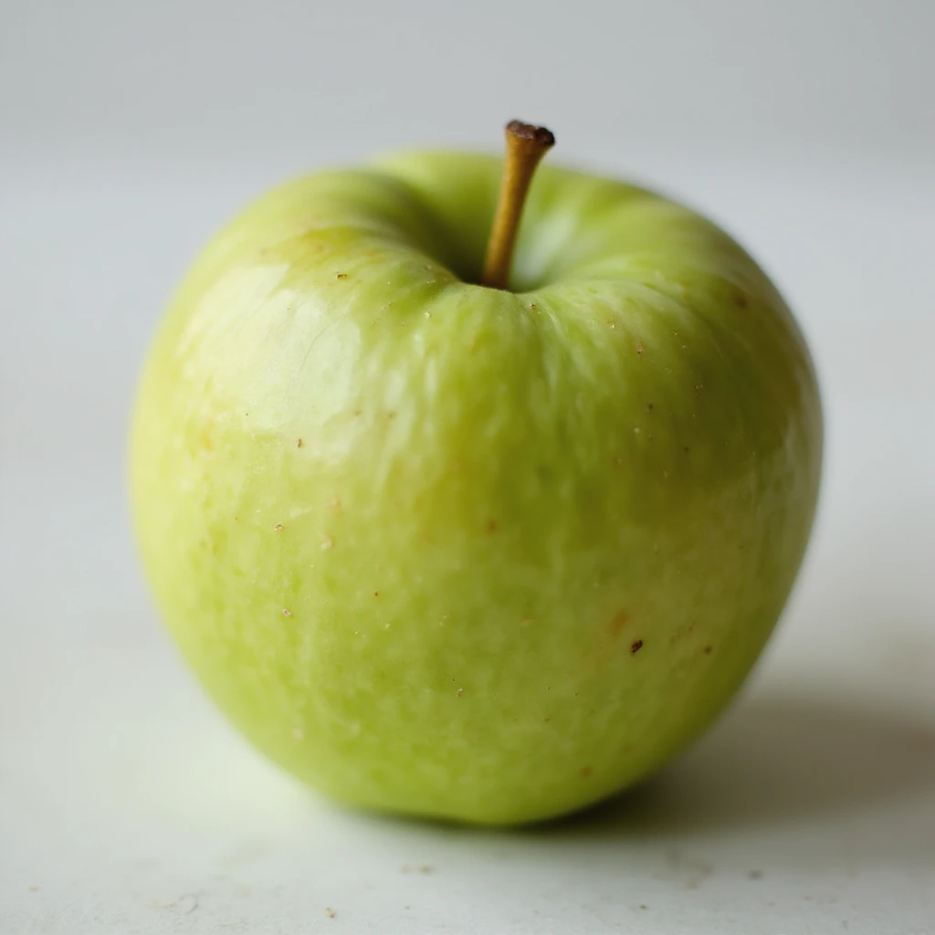 green apple with a bite taken out, fresh and slightly sour, realistic style emoji