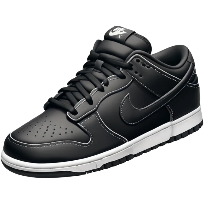 I want you to draw a black Nike Dunk Low with the Nike logo facing right

 emoji