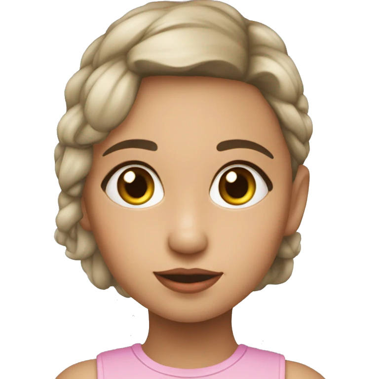Niña usando un implante coclear y está de perfil  emoji