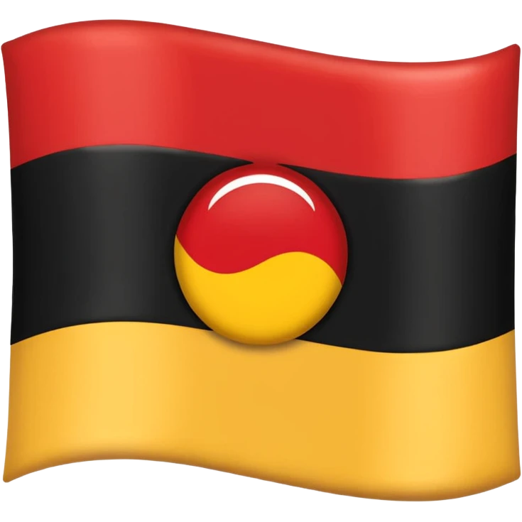 A wawy black and red rectangle with medium sized yellow circle in the middle flag emoji