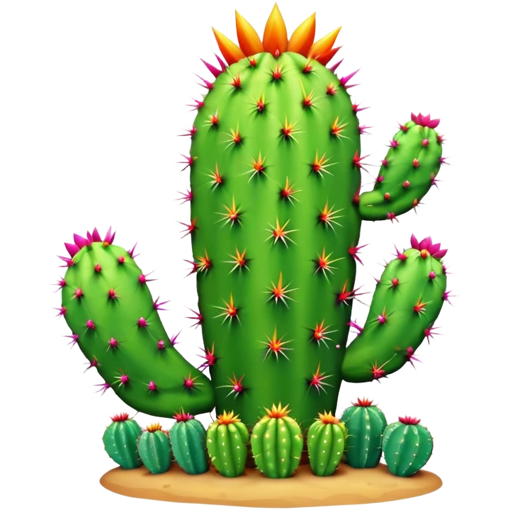 Cactus arc en ciel emoji