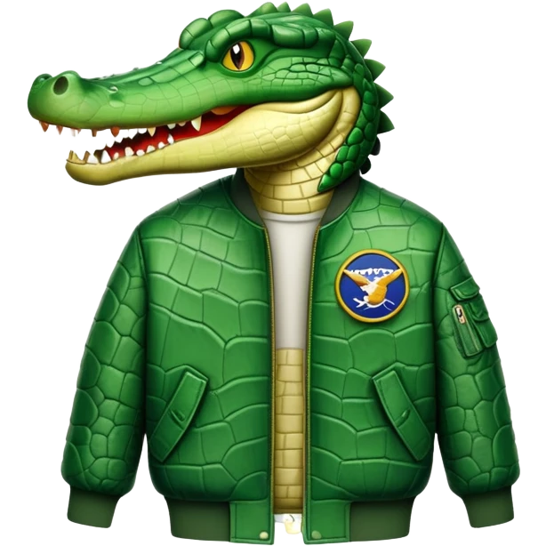 a crocodile and a bomber combined emoji