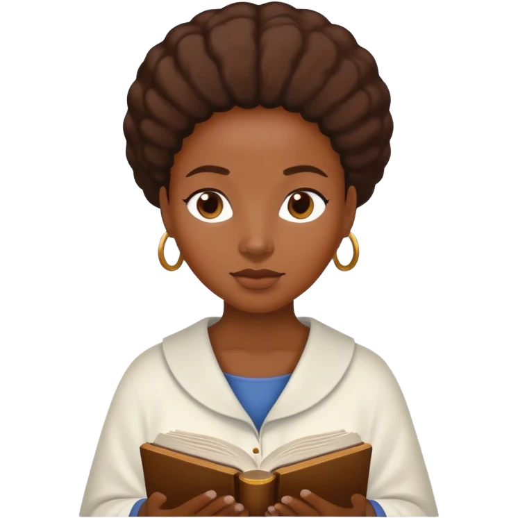 Black woman reading bible  emoji