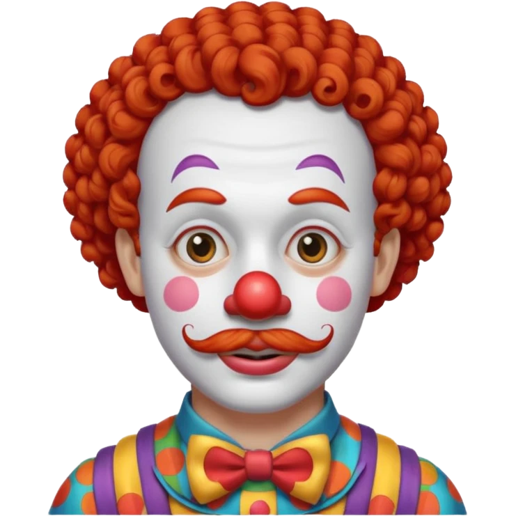 Clown short hair & mustache  emoji