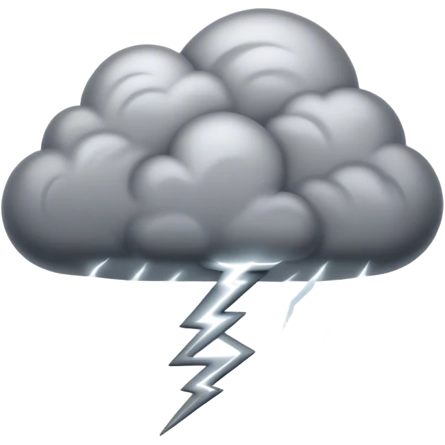 Cinematic Realistic Thunderstorm Emoji, Dark and dramatic, with swirling gray clouds illuminated by occasional flashes of lightning. The air crackles with energy as the storm builds, while heavy rain cascades down in sheets. Soft glowing outline, capturing the essence of power, intensity, and natural fury in a breathtaking thunderstorm! emoji