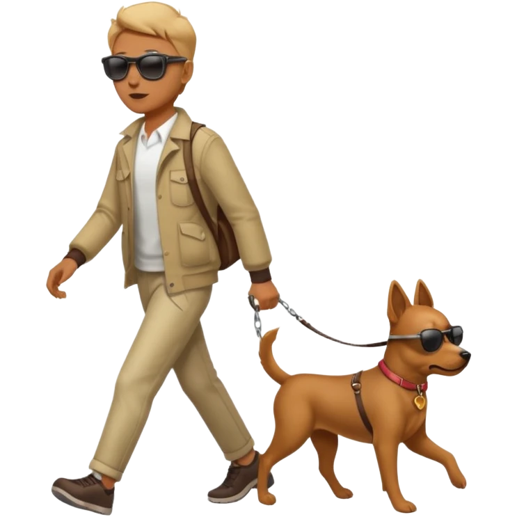 person walking dog emoji