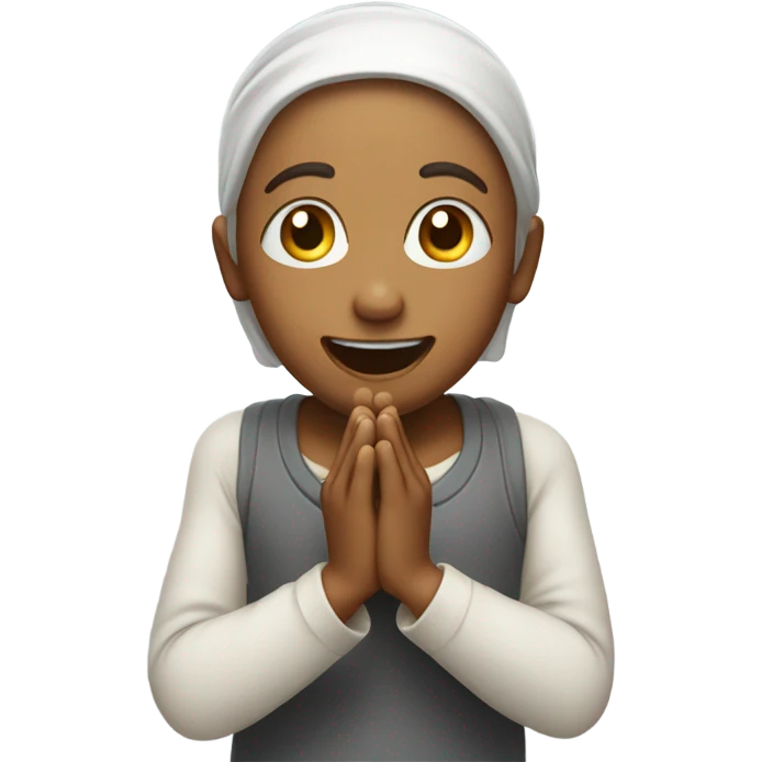 praying while laughing and crying at the same tome emoji
