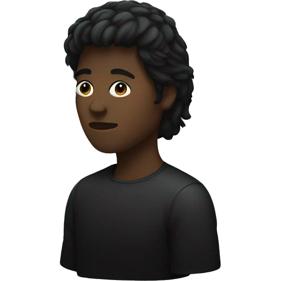 dark coloured silhouette with short hair and a mullet emoji
