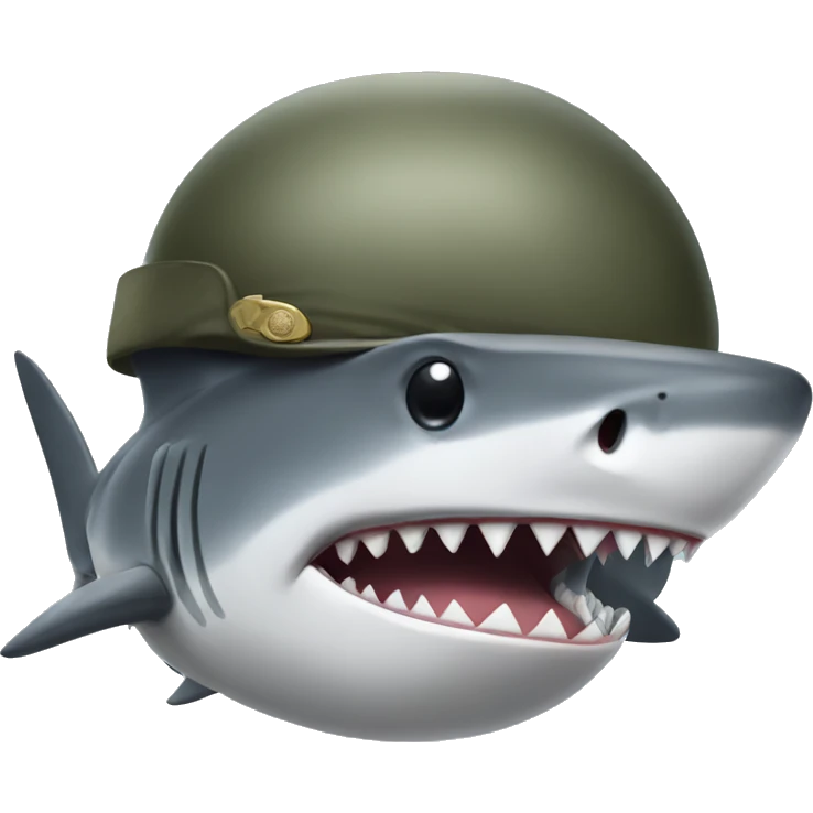 a shark with a military uniform emoji