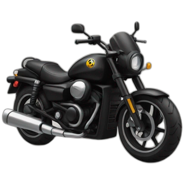 Vache noir sur moto emoji