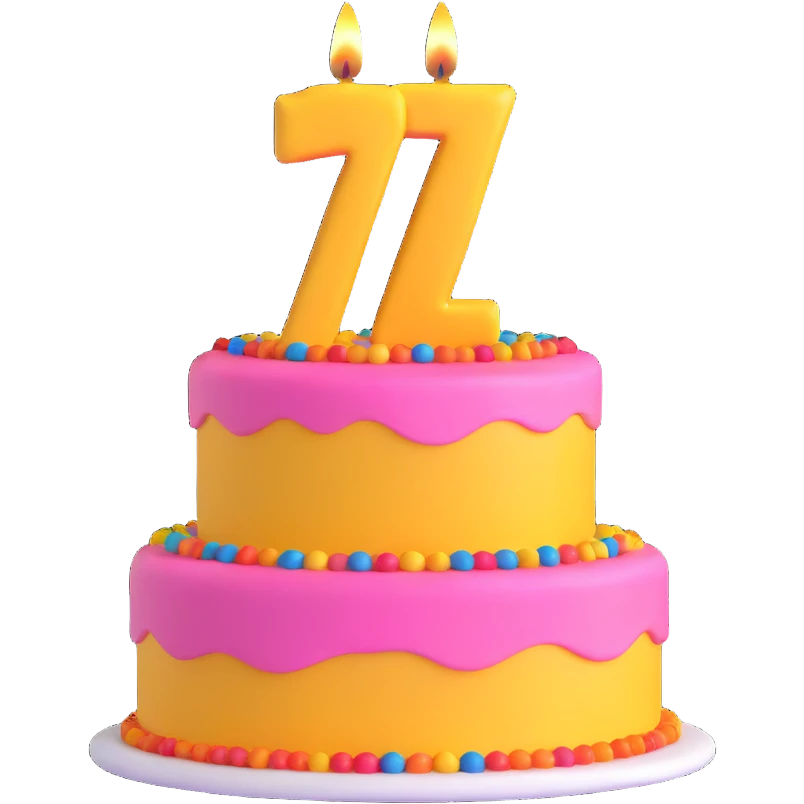 birthday cake with number 7 candle emoji