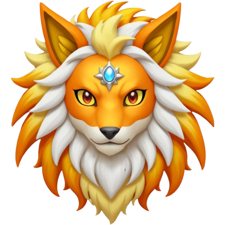 Pokemon legendary oragen and yellow solgaleo emoji