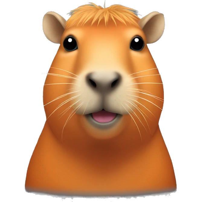 Capybara with orange on its head emoji