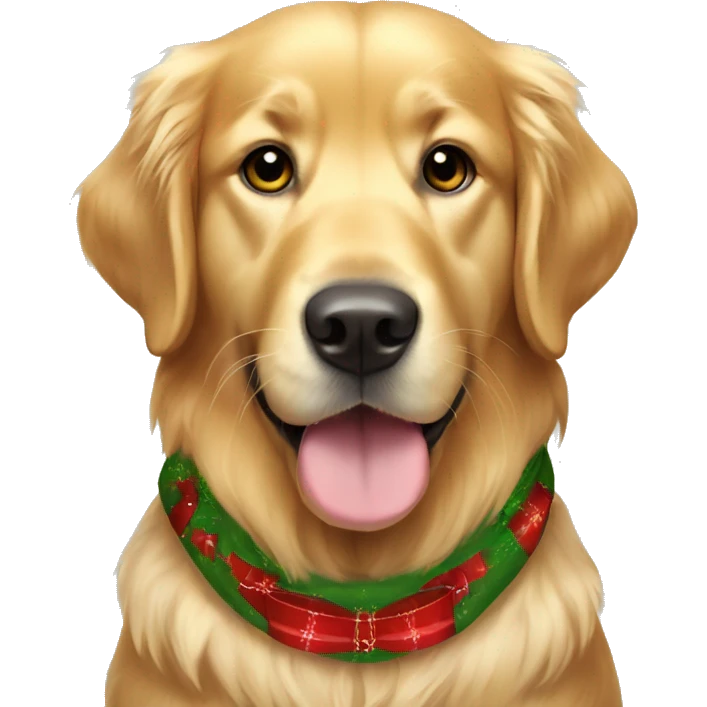 Golden retriever wearing Christmas clothes  emoji