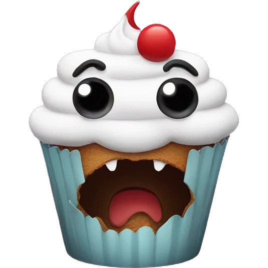 evil cupcake emoji