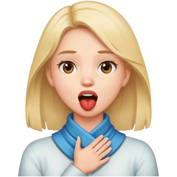 girl with hand cross around her neck with mouth open  emoji