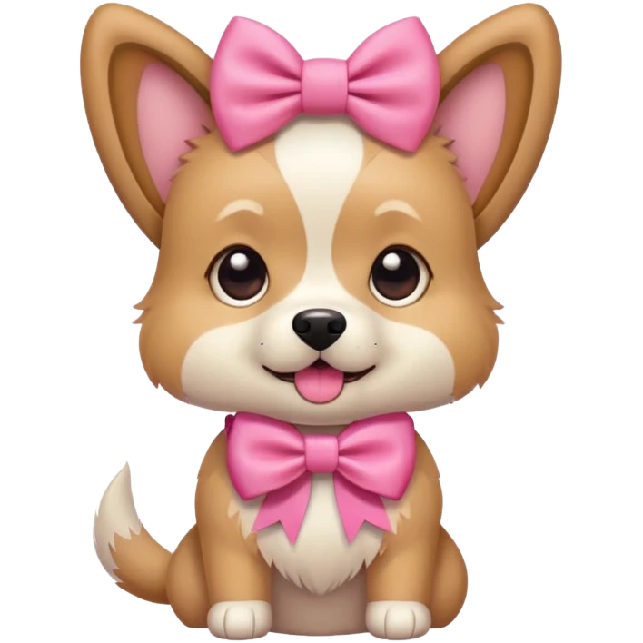 dog with pink bow playful expression emoji