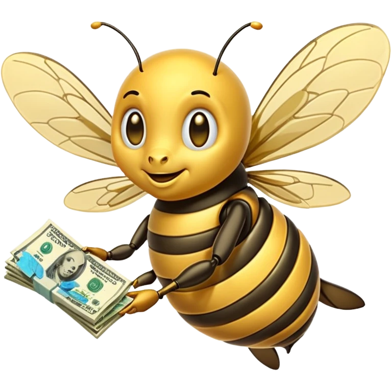 Bee with money emoji