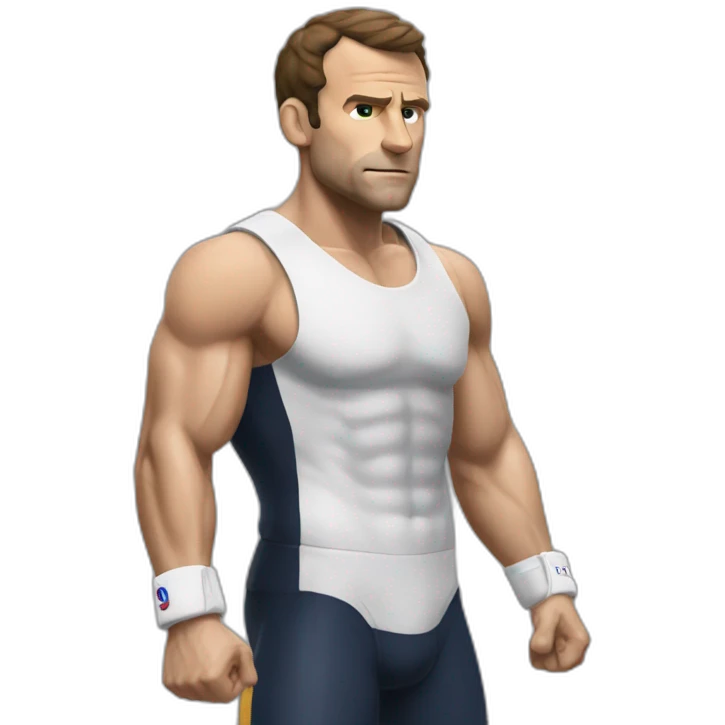 Macron muscular emoji