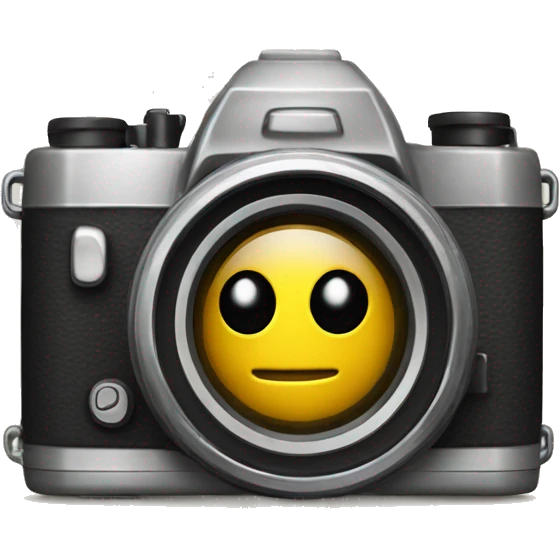 Camera with music notes emoji