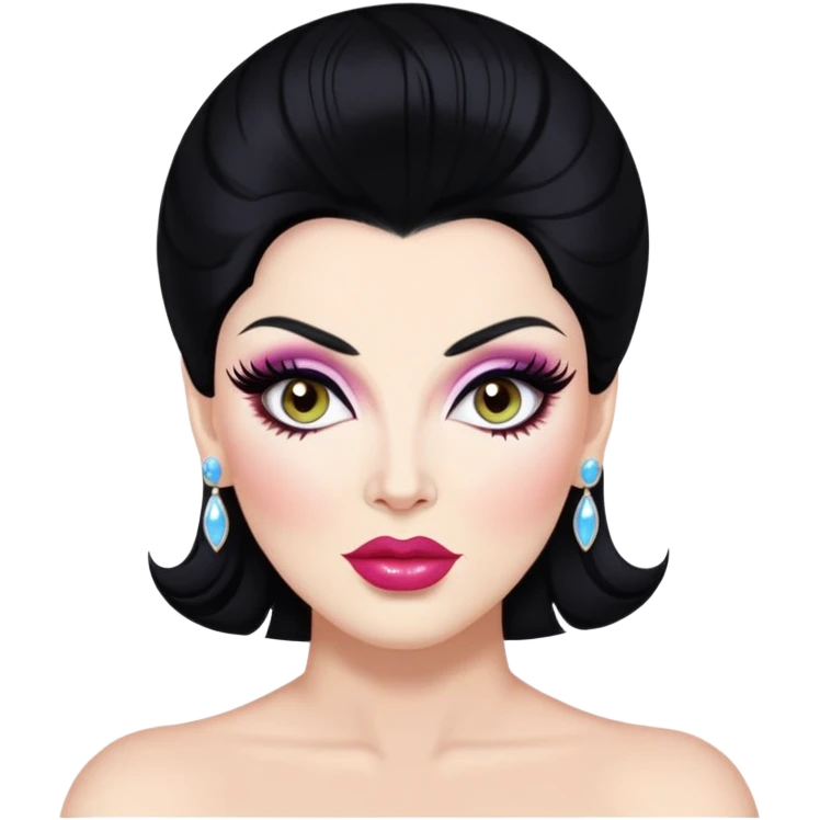 Michelle visage black hair with white mèche dragrace emoji emoji