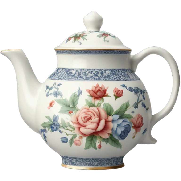 Antique porcelain teapot and cup emoji