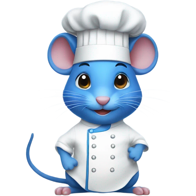 Blue rat with a chef hat emoji