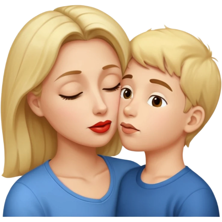 The part about the kiss on the cheek and the part about the kiss on the eye, a mother and son thing emoji