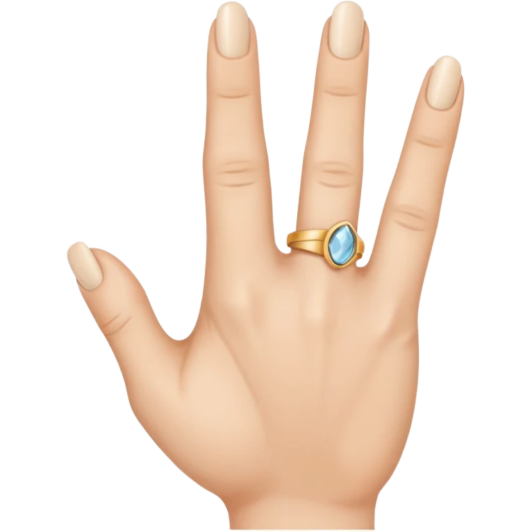 Create a emoji of hand with index finger middle finger and ring finger showing and keep the thumb and little finger closed emoji