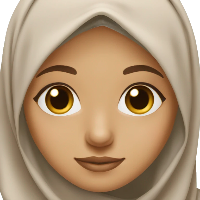 Hijabi girl medium light skin brown eyes emoji