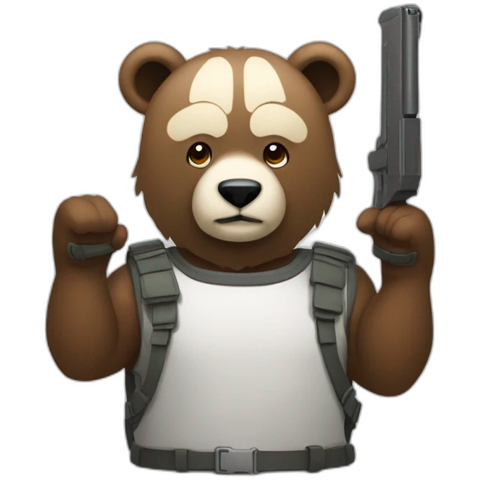 Oso con arma en las manos emoji