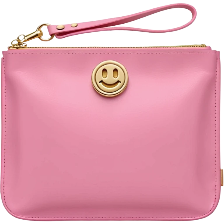 pink stoney clover lane rectangle pouch with shiny gold zipper and a circle zipper puller = pouch should be solid pouch should be more 3d emoji
