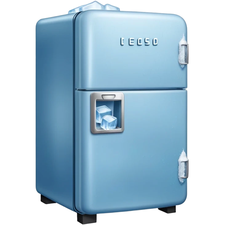 old blue refrigerator with ice inside emoji