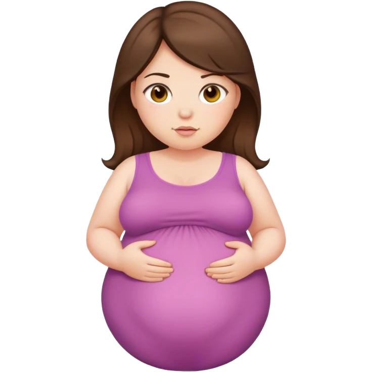 Fat pregnant girl with brunette hair  emoji