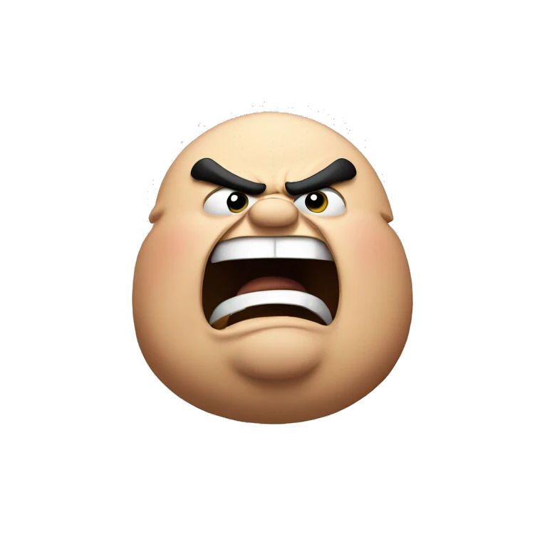 angry fat man yelling emoji