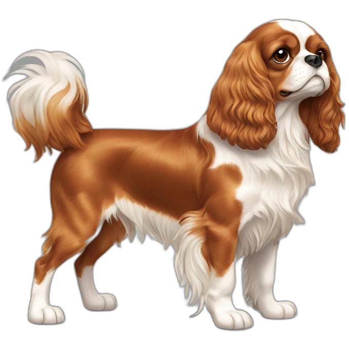 dog Cavalier King Charles Spaniel full body emoji