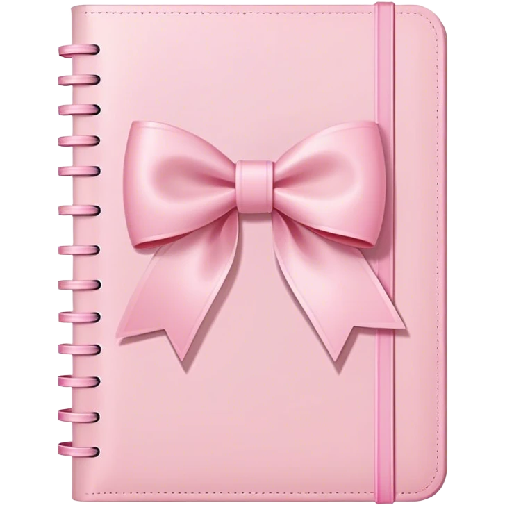pastel pink journal with bow emoji