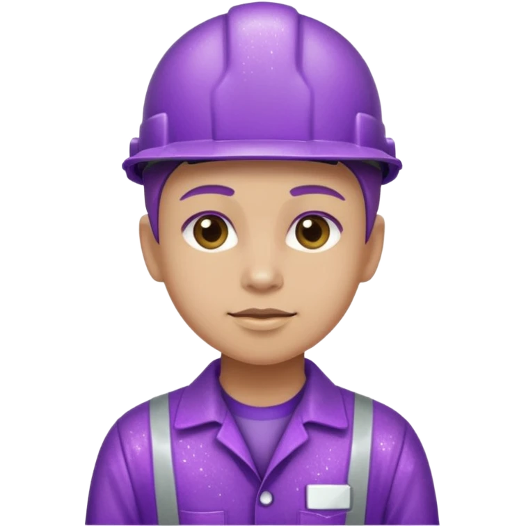 industrial worker wearing purple glittery clothes emoji
