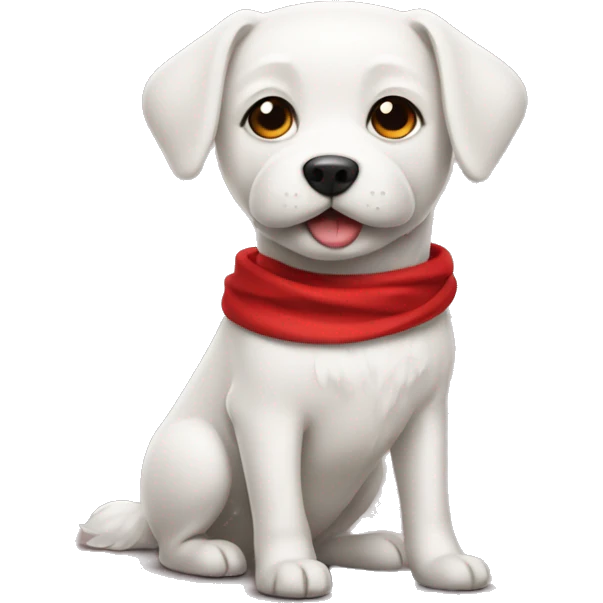 White dog in a red dress emoji