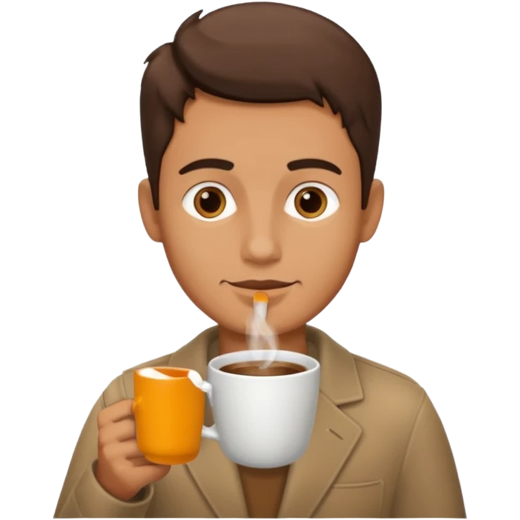Calm man drinking coffee emoji
