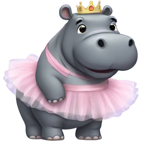 Hippo in a tutu emoji