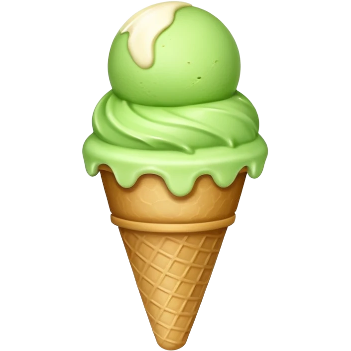 ice cream with a green ball, simple and clear, no text emoji