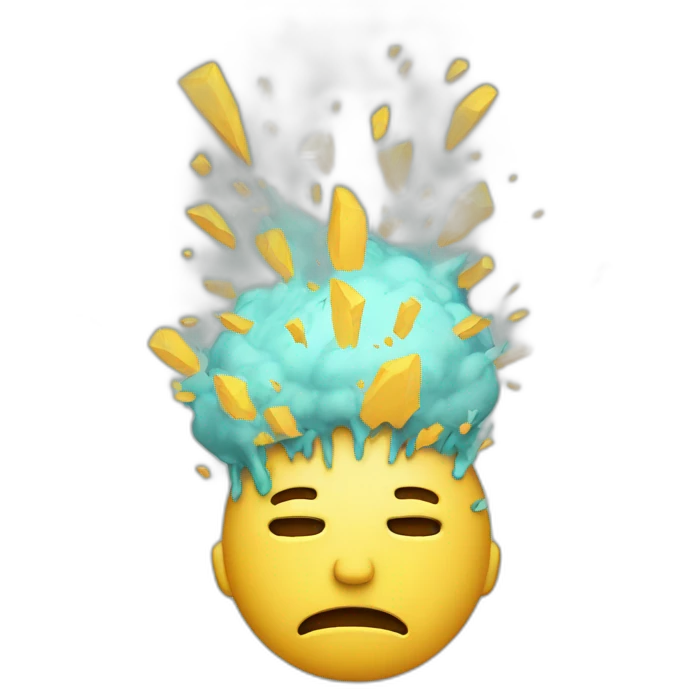exploding sad head emoji