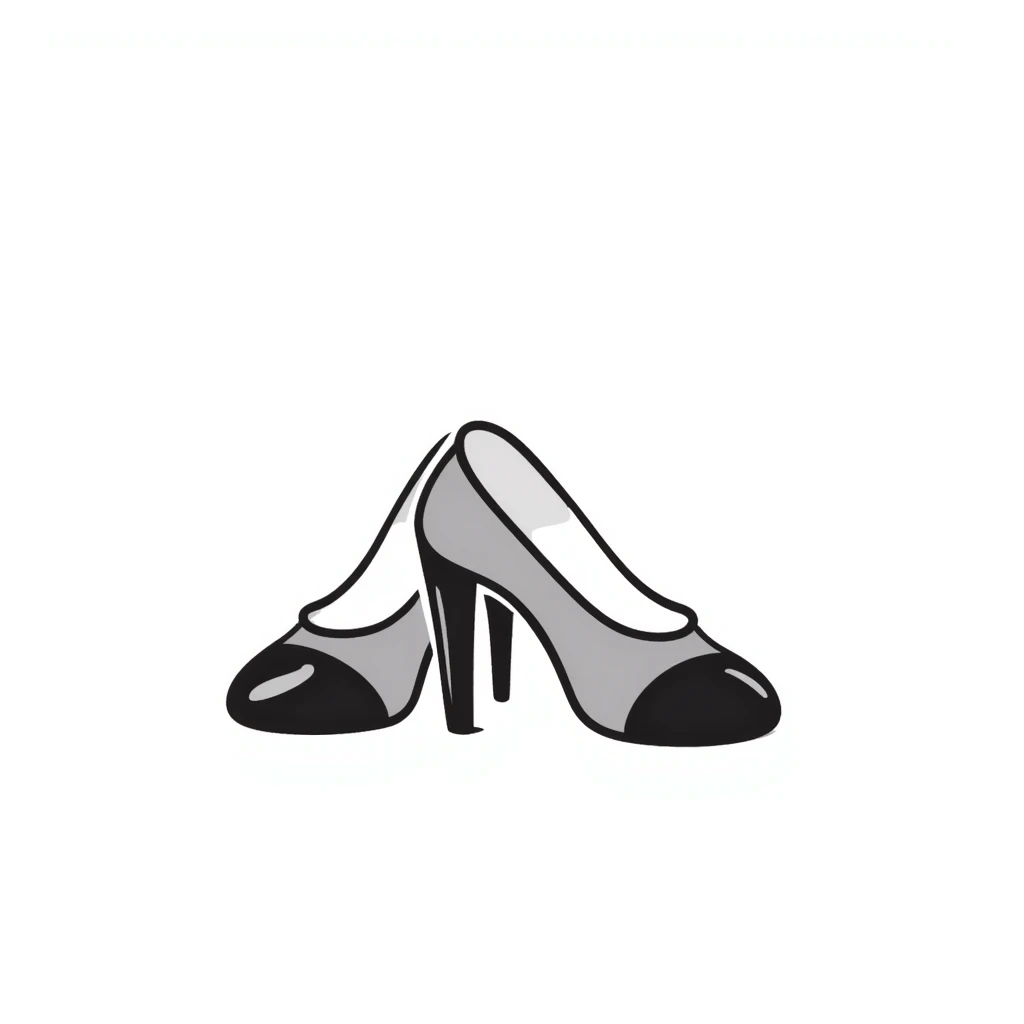 high-heeled pumps in pastel colors dd9fb0, ffc6d3, a3bfc9, c4bee2, f1b091, hand-drawn doodle style emoji