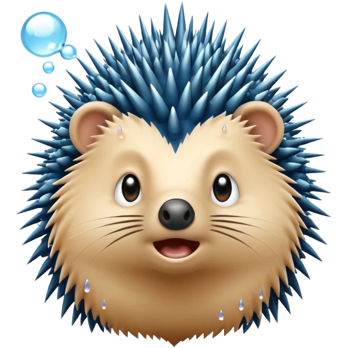 Porcupine blowing bubbles emoji
